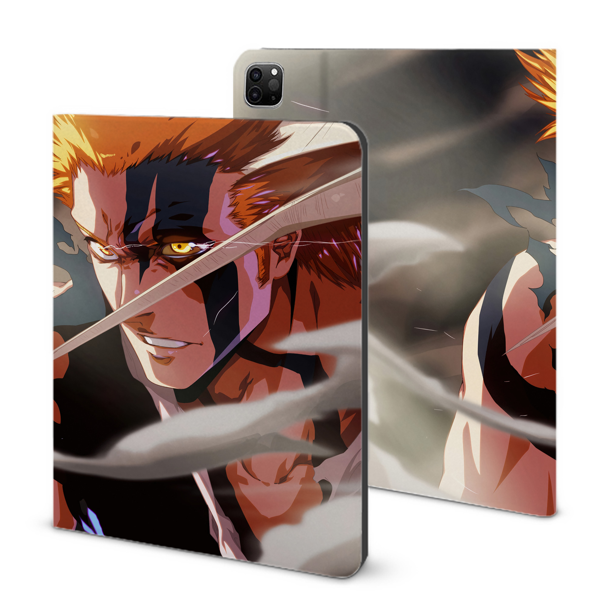 （画像用） ブリーチ BLEACH IPad ケース ブック型 PUレザー TPU 耐衝撃 軽量 薄型 ペン収納なし 全面保護 IPad 各モデル対応